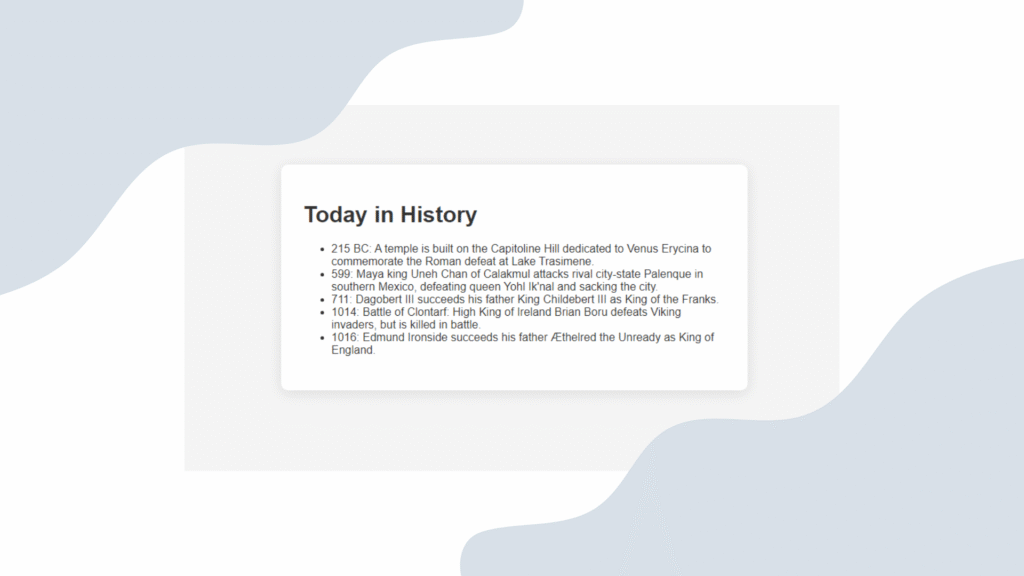 Today in History (Micro App)